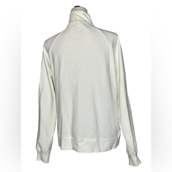 GAP off white stretch zipper front jacket sweatshirt with pockets size large EUC - Picture 3 of 9